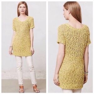 Moth by Anthropologie yellow marled loose knit Juliet tunic sweater Size Small